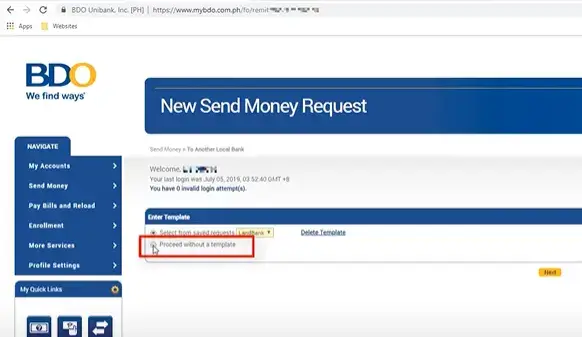 BDO Proceed Without Template