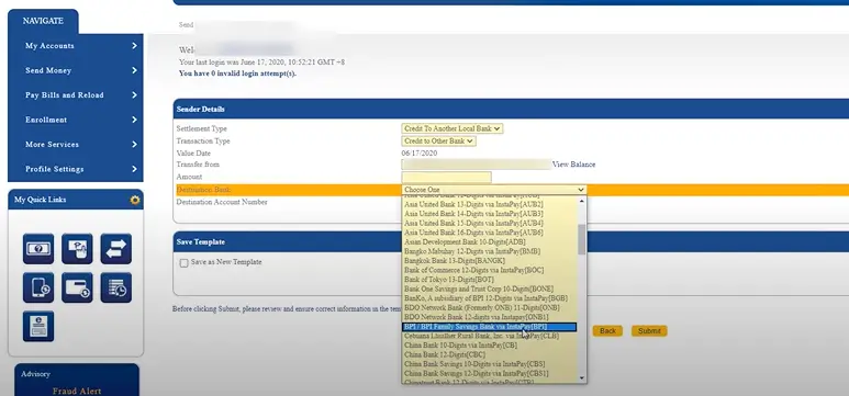 BDO All Details of Receiver and Sender