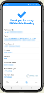 Pay Your BDO Credit Card Bill via BDO Mobile App