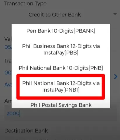 Transfer Money from BDO to PNB