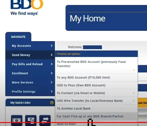 Transfer Money From BDO to Cebuana