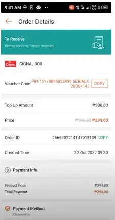 Copy voucher from shopee App