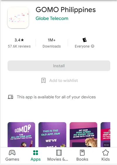 Activate GOMO Sim Card on Mobile App