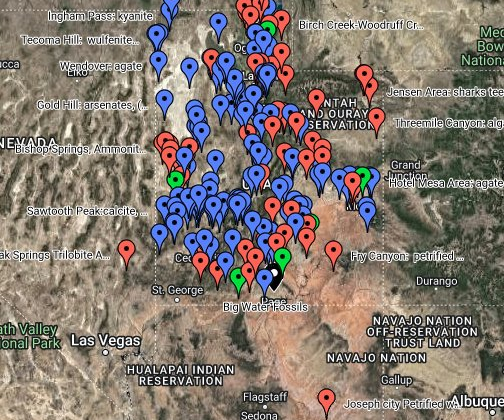 Utah Rockhounding Map